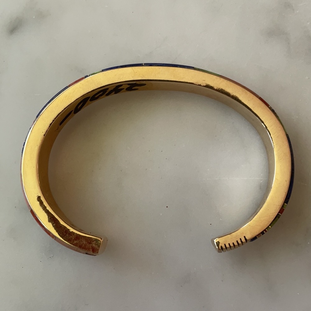 SOLD Vintage 14K Zuni Gold Multistone Walley Bracelet SoLD - Picture 8 of 16